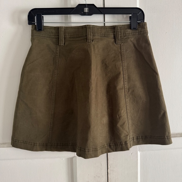 Worn once! Olive Green Skater Mini Skirt Button Detail - Picture 2 of 2